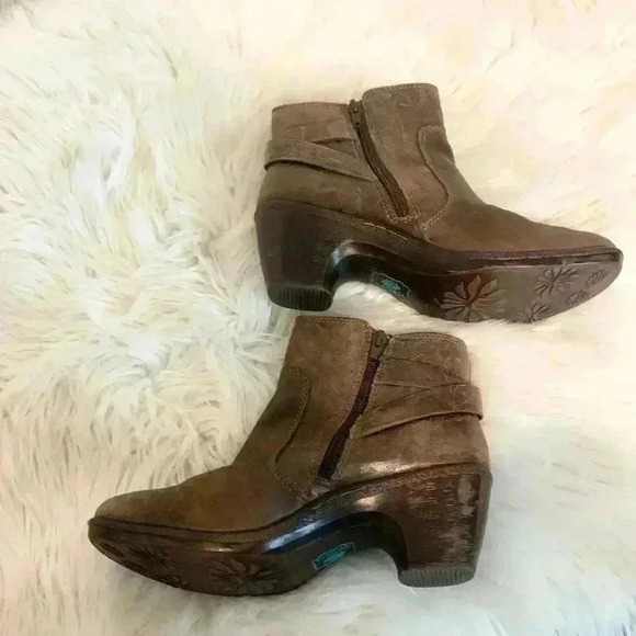 Montana leather booties brown rustic finish distressed ankle boots sz 8m - Picture 3 of 7